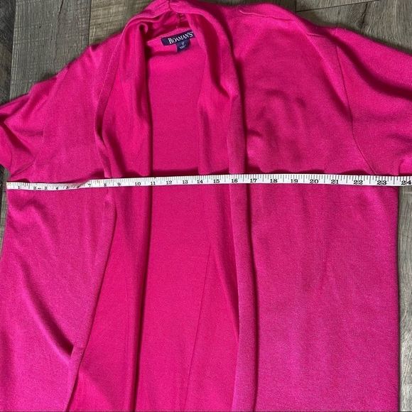 Roamans Plus Size Long Mid Weight Puff Sleeve Open Cardigan NWOT - Picture 10 of 11